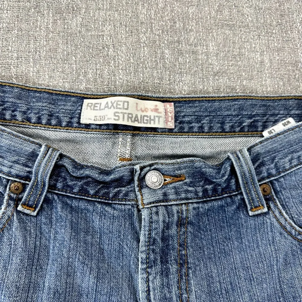 Levis 559 Jeans Mens 36x30 Blue Relaxed‎ Straight Denim Light Wash Workwear